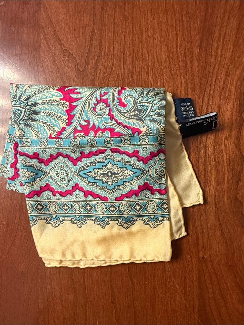 LIMITED EDITION POLO RALPH LAUREN SILK MADE IN ITALY POCKET SQUARE HANDKERCHIEF